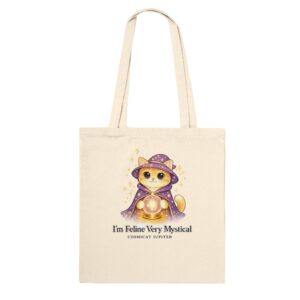Classic Tote Bag Natural CosmiCat Jupiter Meowgical